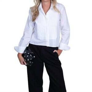 NEW CISSA the tuxedo shirt in optic white